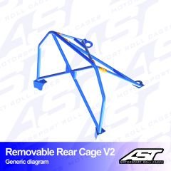 Roll Bar FORD Sierra (Mk1/Mk2/Mk3) 5-doors Sedan RWD REMOVABLE REAR CAGE V2