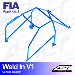 Roll Cage TOYOTA AE86 Sprinter Trueno 3-door Hatchback WELD IN V1