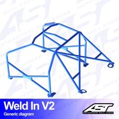 Roll Cage FORD Sierra (Mk1/Mk2/Mk3) 5-doors Sedan RWD WELD IN V2