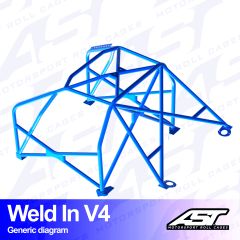Roll Cage TOYOTA AE86 Sprinter Trueno 3-door Hatchback WELD IN V4