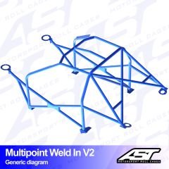 Roll Cage FORD Sierra (Mk1/Mk2/Mk3) 5-doors Sedan RWD MULTIPOINT WELD IN V2