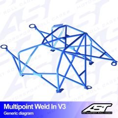 Roll Cage FORD Sierra (Mk1/Mk2/Mk3) 5-doors Sedan RWD MULTIPOINT WELD IN V3