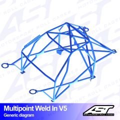 Roll Cage FORD Sierra (Mk1/Mk2/Mk3) 5-doors Sedan RWD MULTIPOINT WELD IN V5