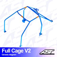 Roll Cage Renault Megane (Phase 1) 3-doors Coupe FULL CAGE V2