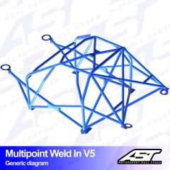 Roll Cage Renault Megane (Phase 2) 3-doors Hatchback MULTIPOINT WELD IN V5