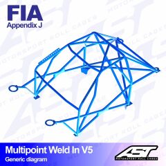 Roll Cage Peugeot 205 (1/2 Faz) 3 Kapılı Hatchback Çok Noktalı Kaynak İle Montaj V5