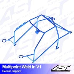 Roll Cage Peugeot 206 (1/2 Faz) 3 Kapılı Hatchback Çok Noktalı Kaynak İle Montaj V1