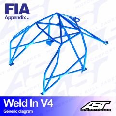 Roll Cage HONDA Civic (EK) 3-doors Hatchback WELD IN V4