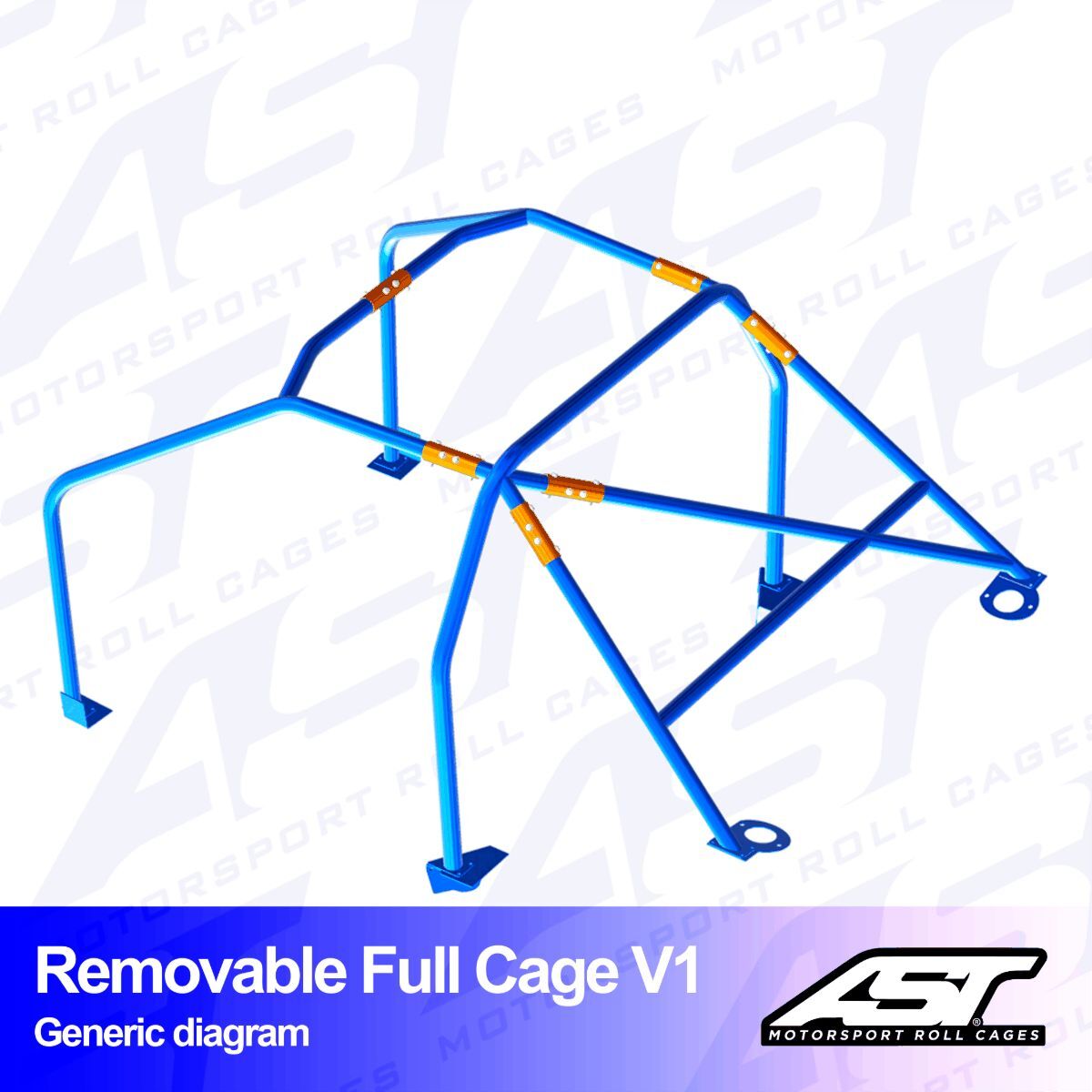 Roll Cage Ford Fiesta (Mk3) (GFJ) 3 Kapılı Hatchback Çıkarılabilir Full Kafes V1