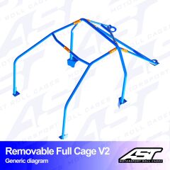 Roll Cage Ford Fiesta (Mk3) (GFJ) 3 Kapılı Hatchback Çıkarılabilir Full Kafes V2