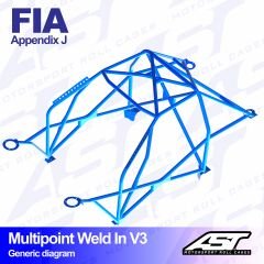 Roll Cage HONDA Civic (EP) 3-doors Hatchback MULTIPOINT WELD IN V3