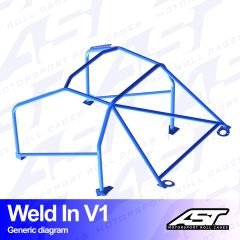 Roll Cage RENAULT R19 (Phase 1/2) 4-doors Sedan WELD IN V1