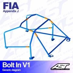 Roll Cage VOLVO 142 2-door Coupe BOLT IN V1