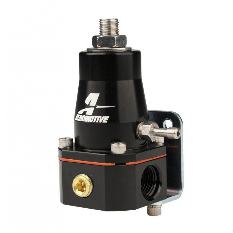 FUEL PRESSURE REGULATOR AEROMOTIVE EFI BILLET, 2X -6 INLET & -6 RETURN, (BLACK ANODIZED VERSION OF 13129) AEI 13136