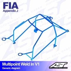 Roll Cage RENAULT R21 (Phase 1/2) 4-doors Sedan MULTIPOINT WELD IN V1