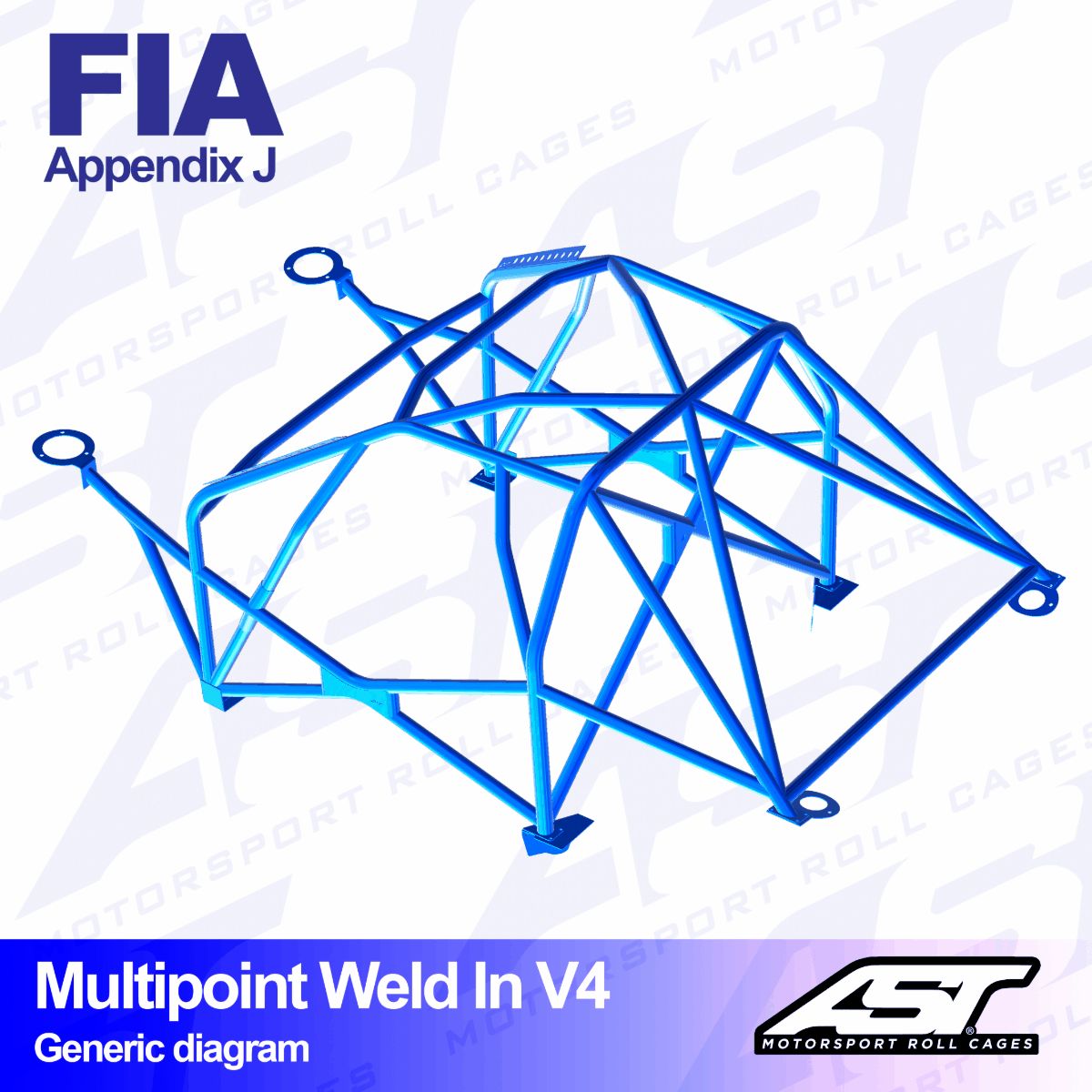 Roll Cage SEAT 124 4-doors Sedan MULTIPOINT WELD IN V4