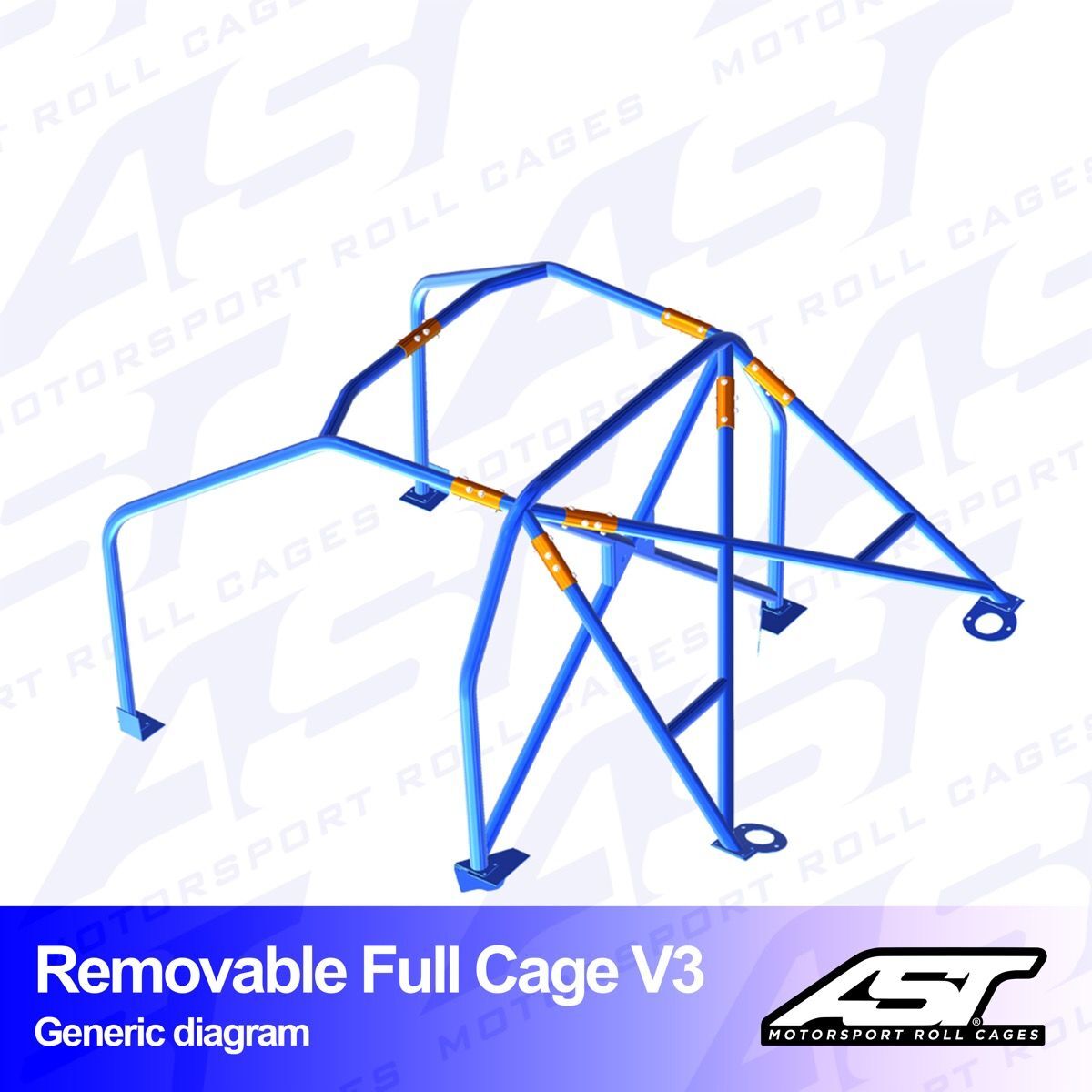 Roll Cage Ford Sierra (Mk1/Mk2/Mk3) 4 Kapılı Sedan RWD/4x4  Çıkarılabilir Full Kafes V3