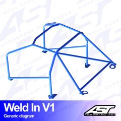 Roll Cage Ford Sierra (Mk1/Mk2/Mk3) 5 Kapılı Sedan RWD Kaynak İle Montaj V1