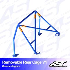 Roll Bar VW Golf (MK7) 5 Kapılı Hatchback FWD Çıkarılabilir Arka Kafes V1